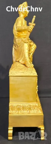 Франция 1827г/62см-12кг/стар фигурален каминен часовник Юлий Цезар/бронз-злато, снимка 5 - Антикварни и старинни предмети - 56046203