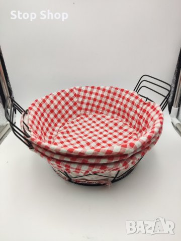 Метален поднос панер с текстил  , снимка 2 - Декорация за дома - 41481065