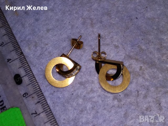 ЕФЕКТНИ МНОГО КРАСИВИ ФИНИ ПОЗЛАТЕНИ ФЕШЪН АРТ ОБЕЦИ с ИСКРЯЩИ ЦИРКОНИ и БЯЛ ЕМАЙЛ 38471, снимка 3 - Обеци - 41483759