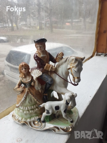 Порцеланова статуетка фигура композиция - порцелан - куче, снимка 2 - Антикварни и старинни предмети - 53431927