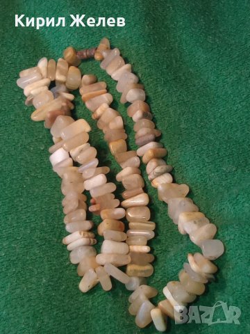 СТАР ГЕРДАН от КАМЪЧЕТА ИВИЧЕСТ АХАТ с БРОНЗОВА ЗАКОПЧАЛКА РЪЧНО НАНИЗАНА ОГЪРЛИЦА 17016, снимка 4 - Антикварни и старинни предмети - 35078563