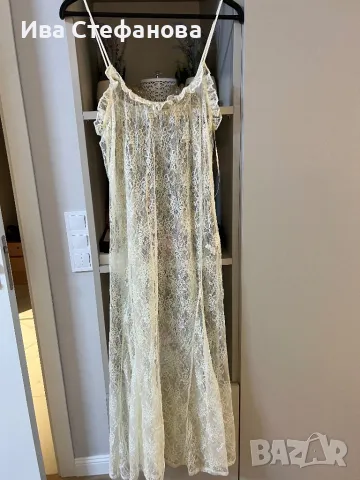 Wow 🤩 Нова секси мека поламид разкошна бяла дантелена дантела нощница, снимка 3 - Бельо - 48656970