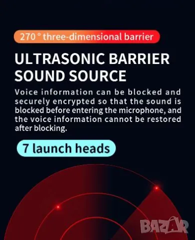 Смартфон Ултразвуков Заглушител на Подслушватели Диктофон Заглушител Телефон Заглушител Разговор GSM, снимка 7 - Други - 48321825