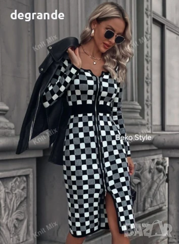 Елегантна рокля в бяло и черно, снимка 6 - Рокли - 50795344