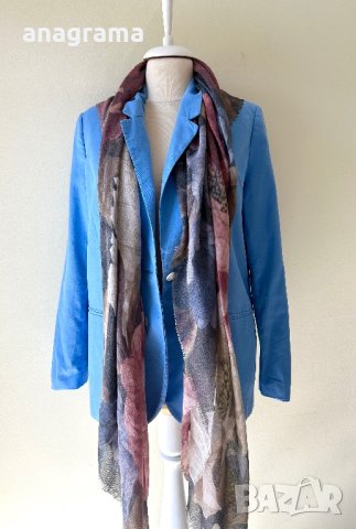 Сако в наситен син цвят и шал подарък към него , снимка 14 - Сака - 42576972