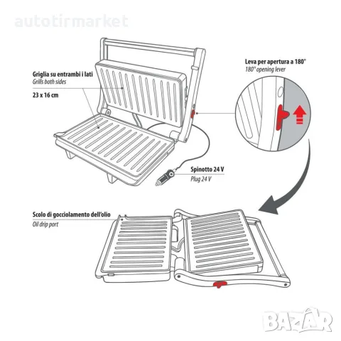 Electro – Chef Grill Plate 24V/250W – електрическа – Lampa, снимка 7 - Аксесоари и консумативи - 56051712