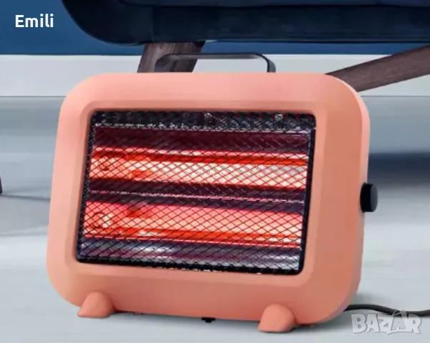 Кварцова печка, 800W, корал/ бял цвят, снимка 7 - Отоплителни печки - 56274544