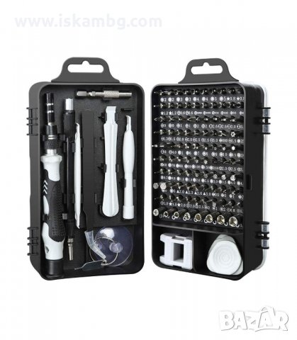 ОТВЕРТКА КОМПЛЕКТ С НАКРАЙНИЦИ ЗА РЕМОНТ НА ТЕЛЕФОНИ 115 В 1 - код 2543