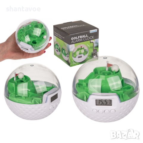 Часовник будилник с голф игрище и топче