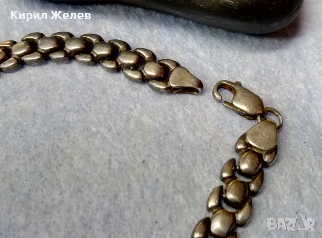 Стара СРЕБЪРНА ГРИВНА СРЕБРО ВИСОКА ПРОБА ЗДРАВА РЯДКА РЕТРО ПЛЕТКА РЪЧНА МАЙСТОРСКА ИЗРАБОТКА 20285, снимка 7 - Антикварни и старинни предмети - 49273238