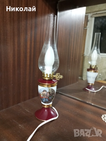 Красива порцеланова нощна лампа, снимка 7 - Антикварни и старинни предмети - 52512515