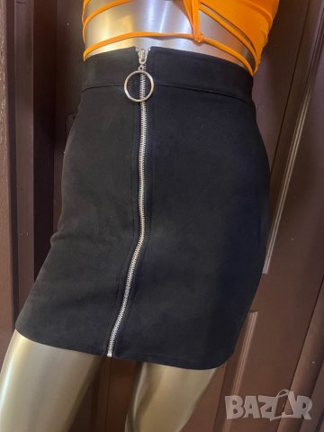 Велурена пола с висока талия !, снимка 1