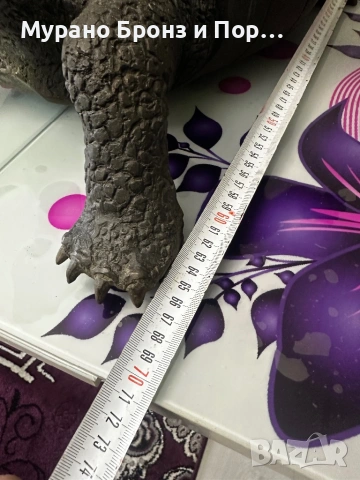 Уникална бронзова скулптура "Деца върху костенурка" – 18 кг (68 см х 52 см), снимка 4 - Антикварни и старинни предмети - 53464439