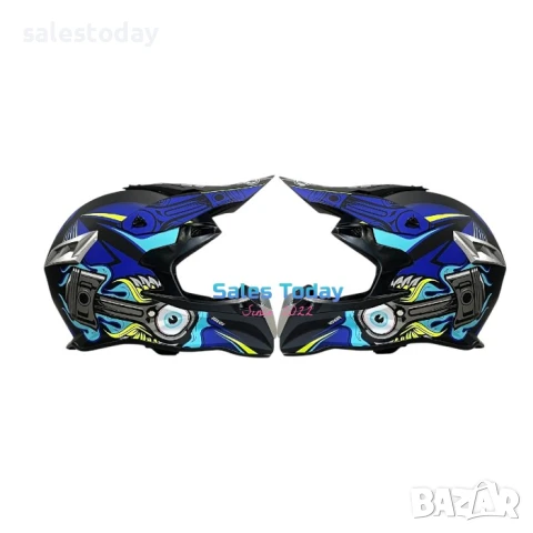 Кросова каска за мотор, ендуро, АТВ, Скутер, 4 размера, синя