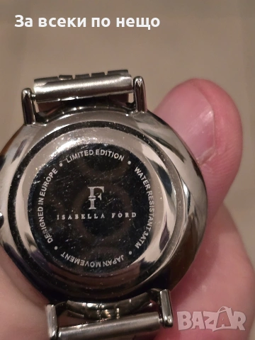 Дамски часовник Izabela Ford сребрист с диамант, снимка 3 - Дамски - 53048369