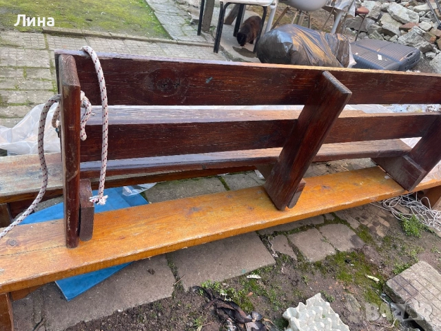 Дървена пейка за люлка, снимка 4 - Градински мебели, декорация  - 53666894