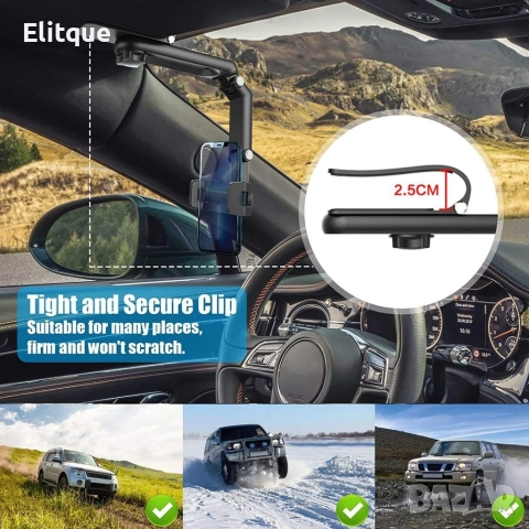 Държач за мобилен телефон за кола,гъвкав,въртящ се на 360 градуса, снимка 7 - Други - 52870876