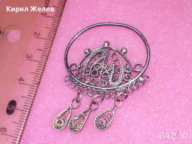СТАРА ФИЛИГРАННА СРЕБЪНА БРОШКА СРЕБРО ВИСОКА ПРОБА РЕТРО БИЖУ РЪЧНА МАЙСТОРСКА ИЗРАБОТКА 42075, снимка 9 - Антикварни и старинни предмети - 44394422