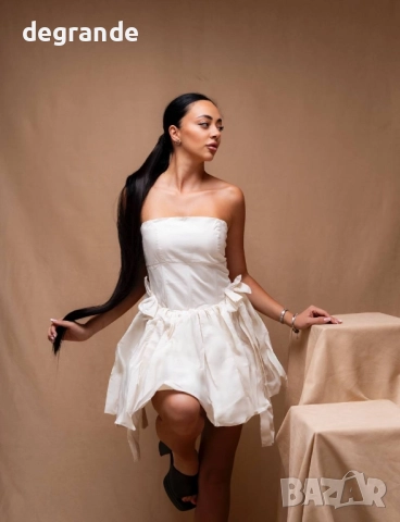 Кукленски модел рокля наличен в бяло и черно, снимка 4 - Рокли - 51536779