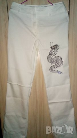 Дамски панталон в бяло, снимка 2 - Панталони - 41669766
