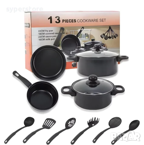 Комплект съдове за готвене от 13 части,Digital One SP01105, незалепващо покритие, 13 pieces cookware, снимка 2 - Прибори за хранене, готвене и сервиране - 50734466