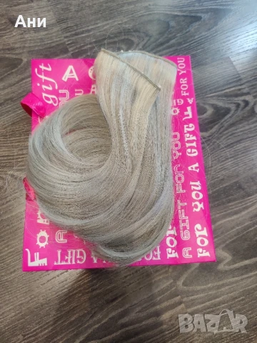 Естествена сивкаво руса коса, супер двойна плътност , снимка 11 - Аксесоари за коса - 49819330