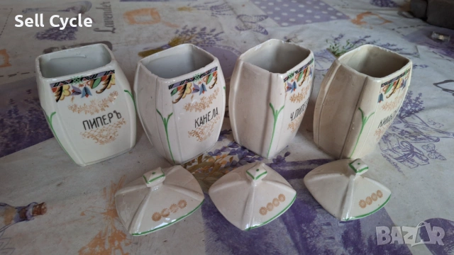 ✅ПОРЦЕЛАНОВИ БУРКАНИ ЗА ПОДПРАВКИ ОТ ПРЕДИ 1950 Г.❗, снимка 3 - Антикварни и старинни предмети - 53042732