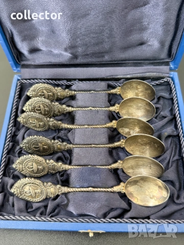 Комплект посребрени лъжички - Будашеща. №7951, снимка 5 - Колекции - 53825260