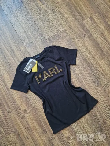 Страхотна дамска тениска KARL LAGERFELD, нова с етикет, размер S / M ,L , XL, цена 35лв, снимка 2 - Тениски - 49488587