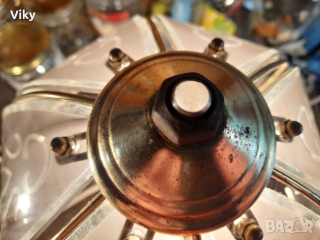 Порцеланови руски съветски нощни лампи с витраж трипозиционни уникат, снимка 9 - Колекции - 42299075