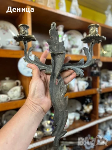 Масивен месингов свещник Богата орнаментика  , снимка 10 - Други - 50932757