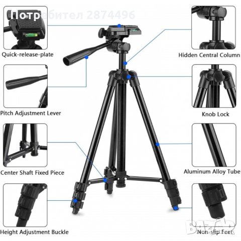 TF 3110 Универсален статив за телефон и фотоапарат, снимка 9 - Друга електроника - 35818626