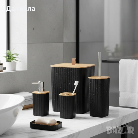 Комплект аксесоари за баня и тоалетна 6 части Cheffinger, снимка 3 - Други стоки за дома - 53166475