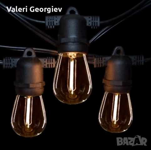 Водоустойчив гирлянд за външно осветление с 10 броя LED крушки, снимка 3 - Други - 52417867