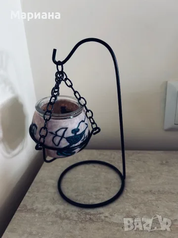 висящ керамичен свещник, снимка 3 - Декорация за дома - 55976562