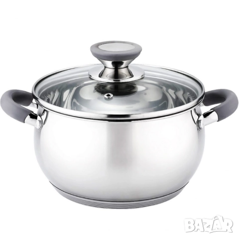 Тенджера Voltz, различна съвместимост, сиви/червени дръжки, Неръждаема стомана, снимка 3 - Съдове за готвене - 52125867