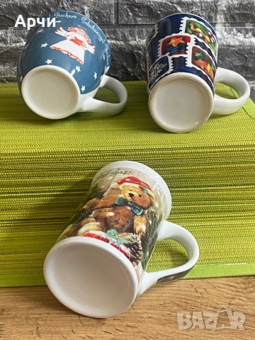 Порцеланови чаши с коледем мотив, снимка 6 - Чаши - 52700005
