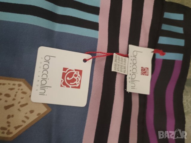 Чисто нов с етикет италиански шал braccialini естествена коприна, снимка 6 - Шалове - 39924197