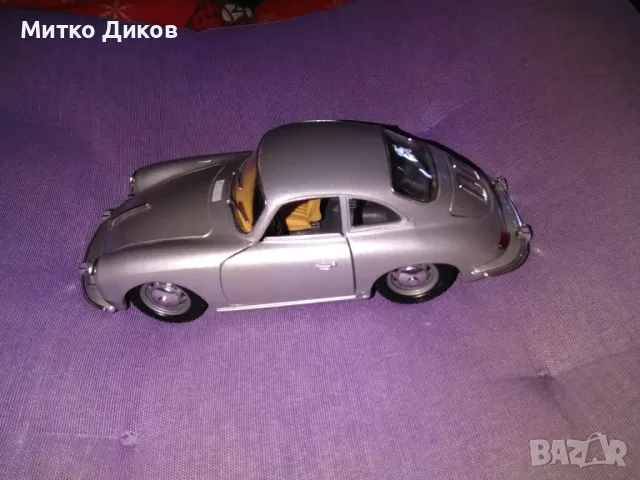 Porshe Burago Italy 356В 1961год. винтидж метална маркова количка Порше1х24мащаб