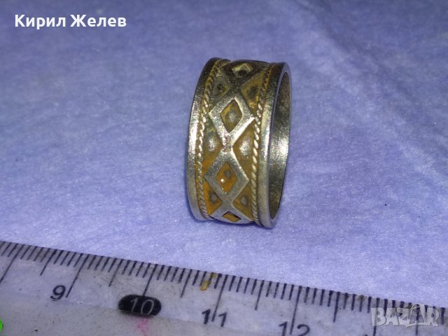 Стар РЕТРО ОРНАМЕНТИРАН СРЕБЪРЕН ПРЪСТЕН ОКСИДИРАНО СРЕБРО 925 с ПАТИНА ХАЛКА РЪЧНА ИЗРАБОТКА 40621, снимка 12 - Пръстени - 42644116