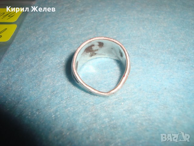 СТАРИНЕН СРЕБЪРЕН ЕМАЙЛИРАН ПРЪСТЕН АНГЛИЯ РЪЧНА ИЗРАБОТКА 25214, снимка 13 - Антикварни и старинни предмети - 34628482