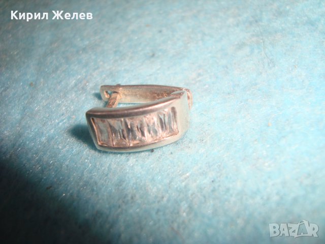 СТАРА СКЪПОЦЕННА СРЕБЪРНА ОБЕЦА СРЕБРО 925 - АНГЛИЯ с ФАСЕТ КРИСТАЛИ 25916, снимка 12 - Обеци - 35736256