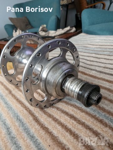 Ретро Шосейна Задна Главина Широк Фланец Campagnolo Nuovo/Super Record, снимка 3 - Велосипеди - 44460091