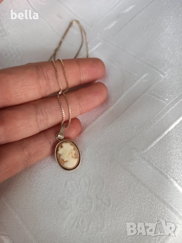 Сребърно старо антикварно колие - медальон камея -800 проба., снимка 5 - Антикварни и старинни предмети - 50848790
