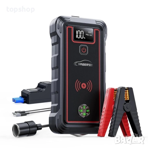 Нов джъмп стартер YR800, 23800mAh, безжично зареждане 10W, за автомобили 8.0L бензин и 7.0L дизел