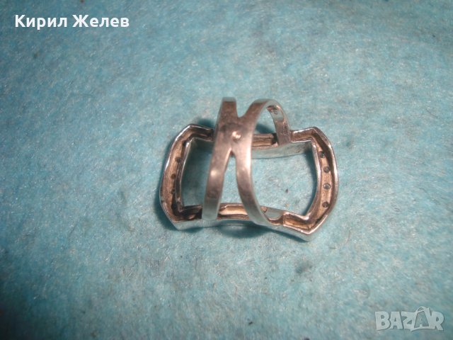 СТАР СРЕБЪРЕН АРТ ПРЪСТЕН РОДИРАНО СРЕБРО 925 с ЦИРКОНИ 25685, снимка 11 - Пръстени - 35884537