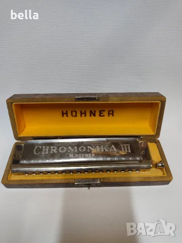 Антикварна професионална хроматична устна хармоника M. Hohner Chromonika III 