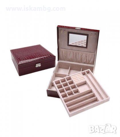 ЛУКСОЗНА КУТИЯ ЗА БИЖУТА С ОГЛЕДАЛО И МНОГО ОТДЕЛЕНИЯ - код 2010, снимка 9 - Подаръци за жени - 33965707