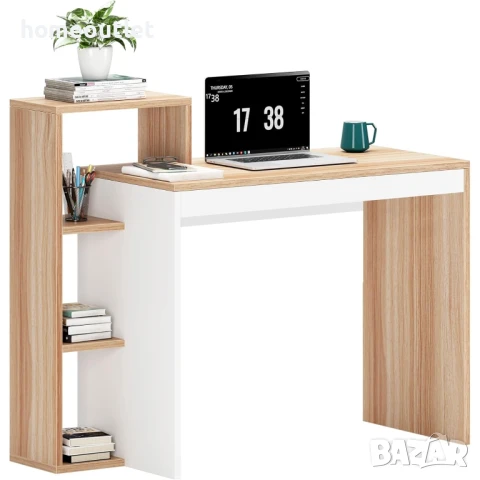 ПРОМОЦИЯ Бюро с компактен размер и отворени рафтове за съхранение 10CXWLBD-110WT