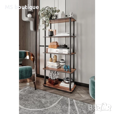 Рафт от МДФ, Woody Fashion, 60x139x30см, крака от дърво, 1 брой, снимка 2 - Етажерки - 52800081